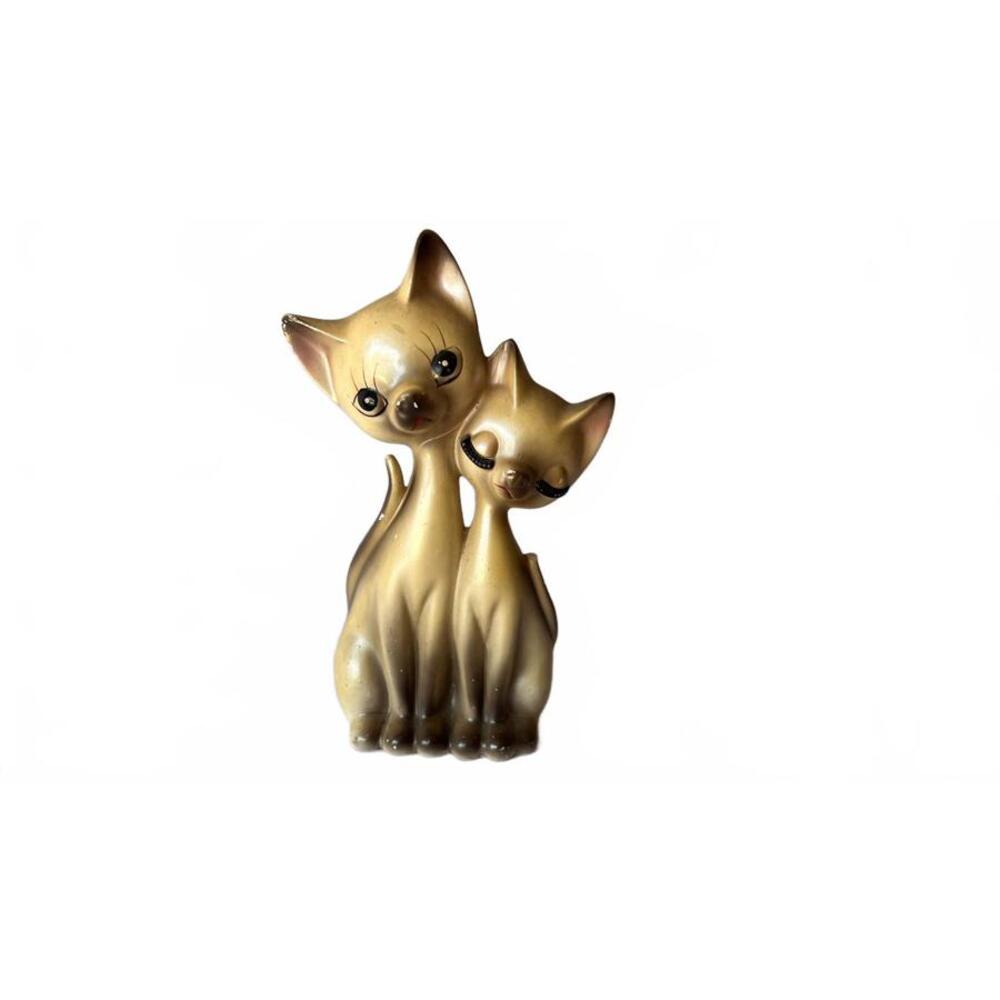 VTG 60s Walls Japan Siamese Cats Anthropomorphic Figure Ceramic 9.5"H MCM Retro